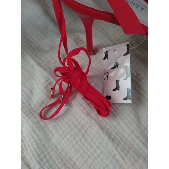 MySoft Lace up Red Closed-Toe low Heels Size:10M - Picture 5 of 7